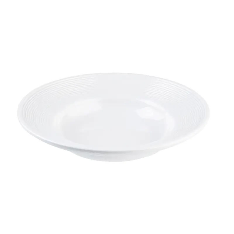 Tablecraft 11147 28 Oz Melamine Round Pasta Bowl White with Pulito Collection