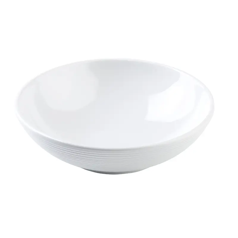 Tablecraft 11150 48 Oz Bowl Round Coupe Melamine White with Descriptors