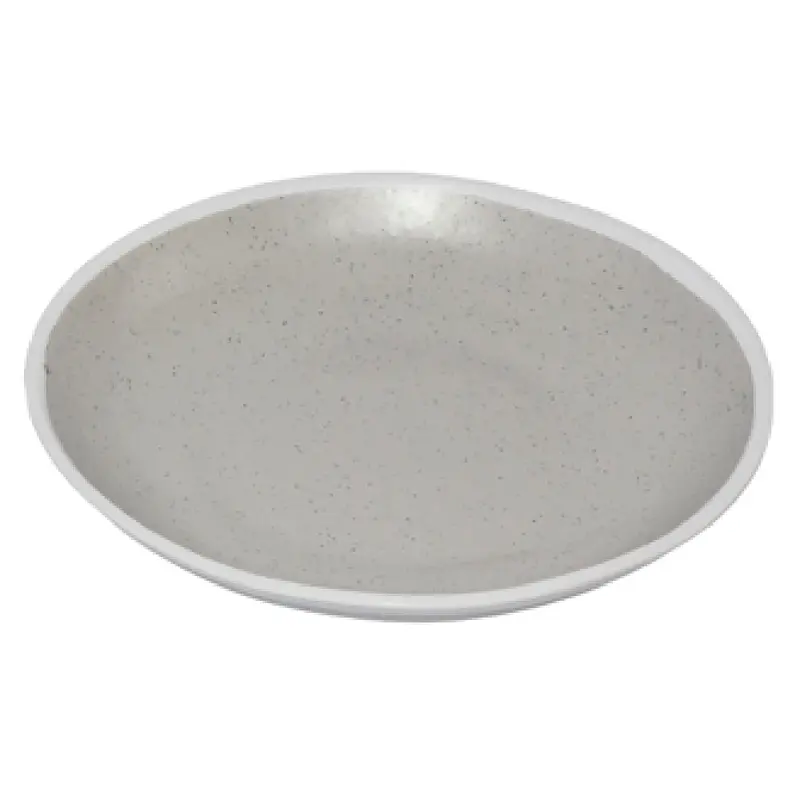 GET Enterprises P-100-DVG 1 Qt. Round Soup Plate Melamine Gray with White Trim