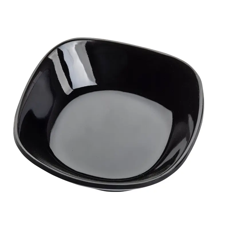 Tablecraft 10315BK 1-1/2oz Black Square Bowl Melamine Dishwasher Safe