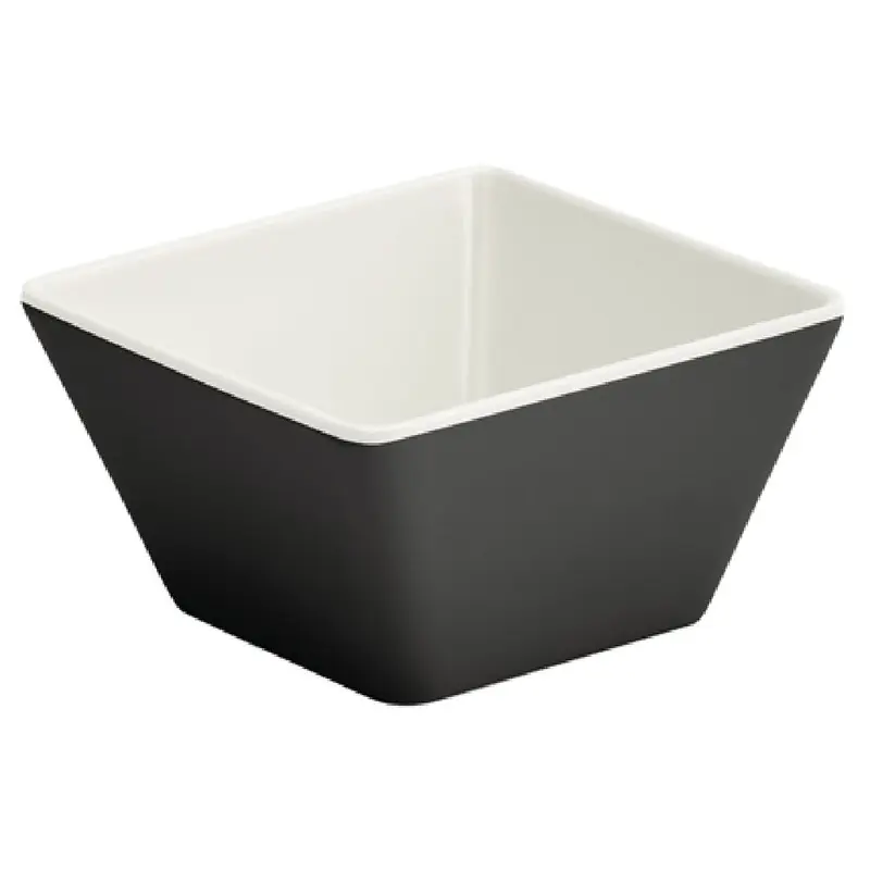 Vollrath V2220020 1/8 Quart Melamine Bowl Black Square Dishwasher Safe