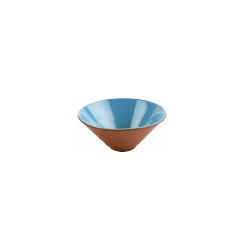 GET Enterprises SH.AZC-1120BLU 9.25 Inch Bowl Blue Terracotta with Glaze Finish