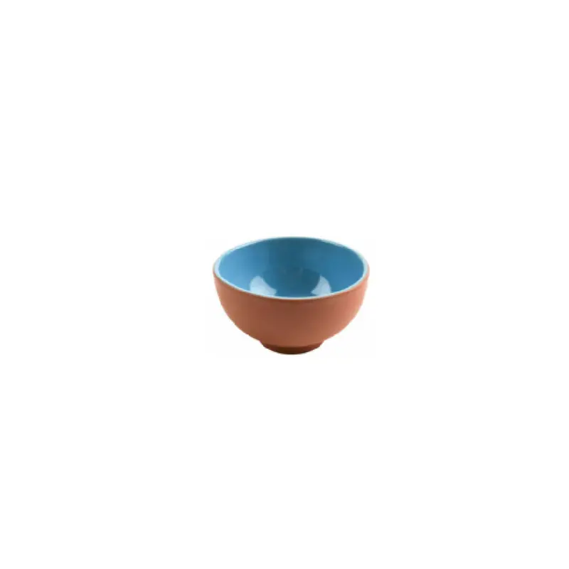 GET Enterprises SH.AZC-1314BLU 12.99 Inch Breakfast Bowl Stone Heart Blue Terracotta