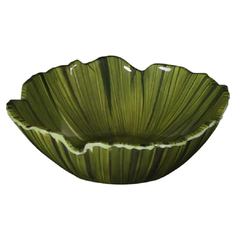 GET Enterprises DB712PL-DG 26 Oz Bowl Green Palm Leaf Shape Melamine