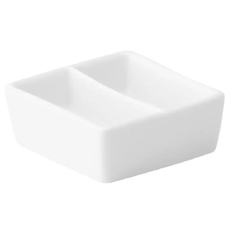 Tableware Solutions USA ABZ03204 2 Oz. Divided Dish Porcelain White