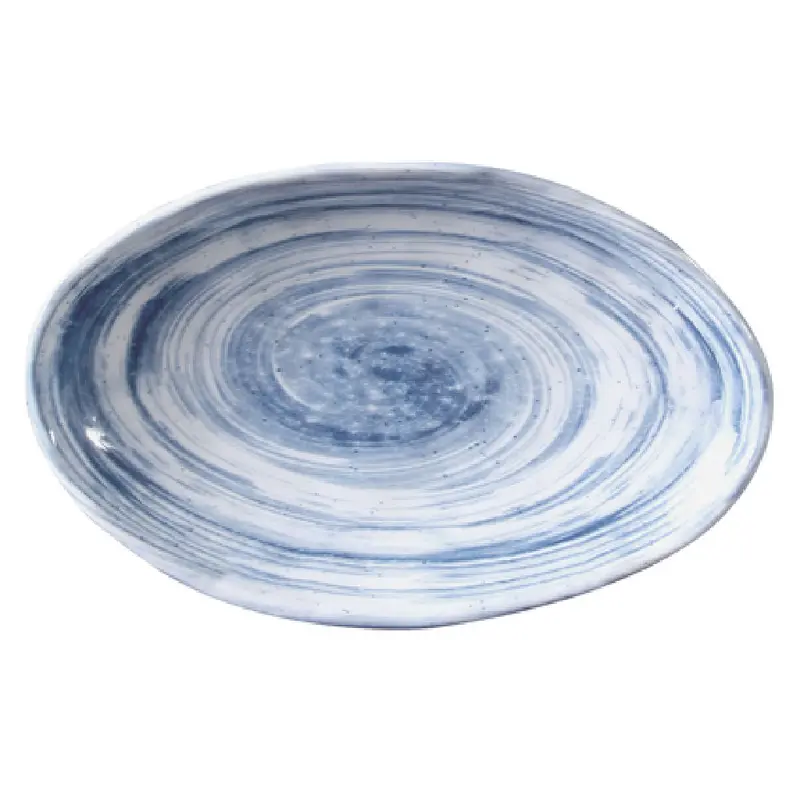 GET Enterprises D751OV-ND 9 Oz Oval Plate Melamine Deep Break Resistant Navy