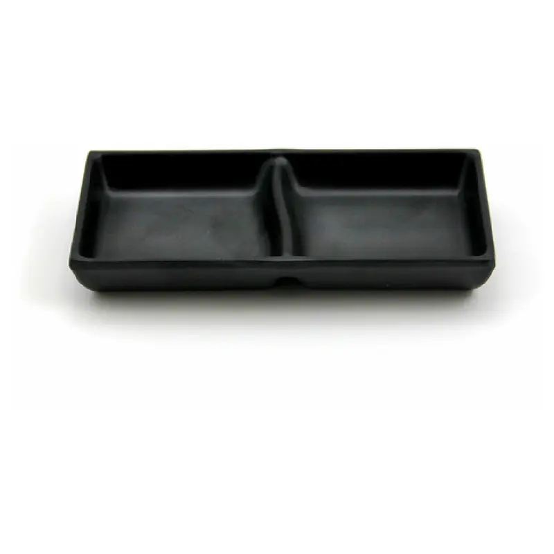 GET Enterprises JW521-B 4 Oz. 5-7/8 Inch Rectangular Sauce Bowl Melamine 2-Compartment