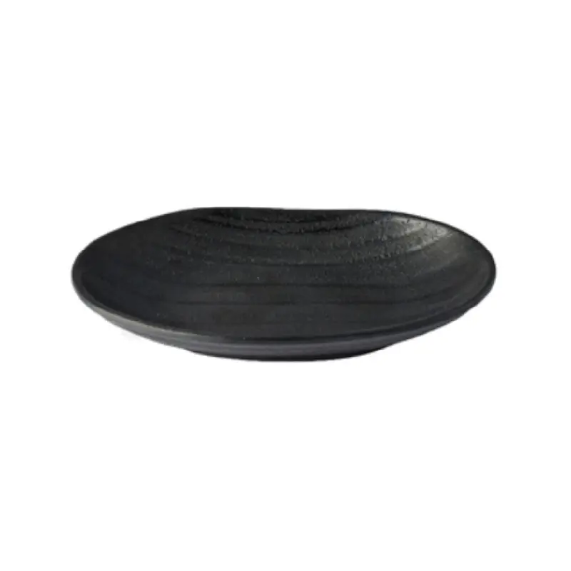 GET Enterprises JW7309-B 9 Inch Oval Plate Deep Coupe Black Melamine