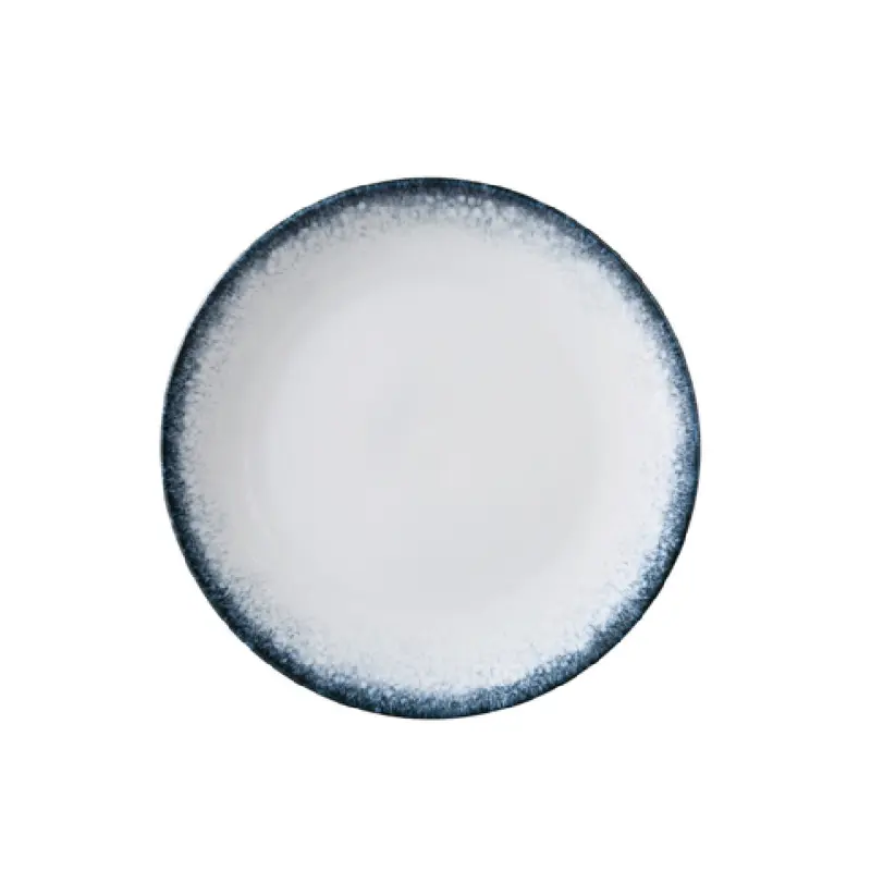 Yanco MR-710 10 1/4 Inch Coupe Round Plate Dishwasher Safe White Blue Chinaware