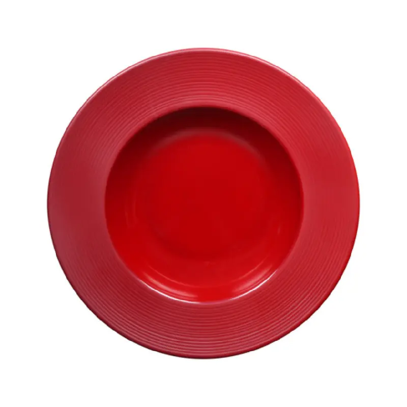 GET Enterprises DGB1015R-RG 10 1/2 Inch Round Pasta Soup Bowl Red Glaze Melamine