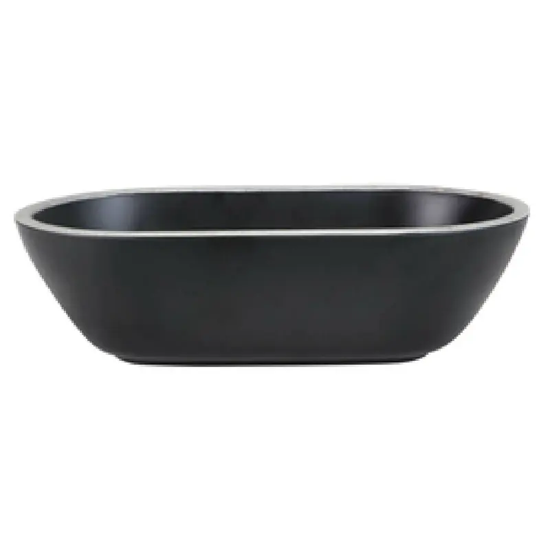 GET Enterprises B249102-SLVB 45 Oz Oval Bowl Black with Silver Rim Melamine