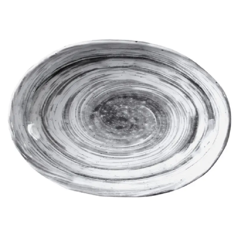 GET Enterprises D861OV-BD 19 Oz Oval Plate Black Melamine Break Chip Stain Scratch Resistant