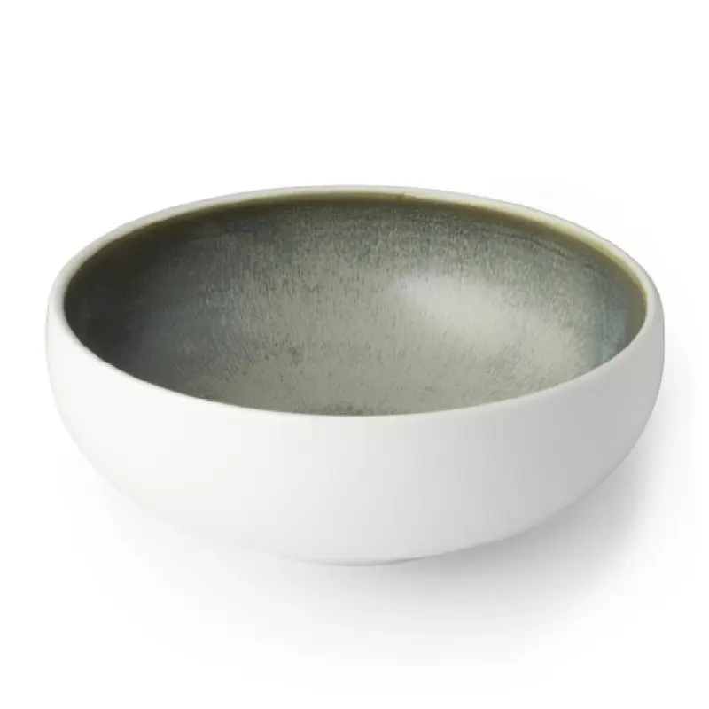 Bon Chef 2010002P 50 Oz Round Tavola Bowl Porcelain Fog and White