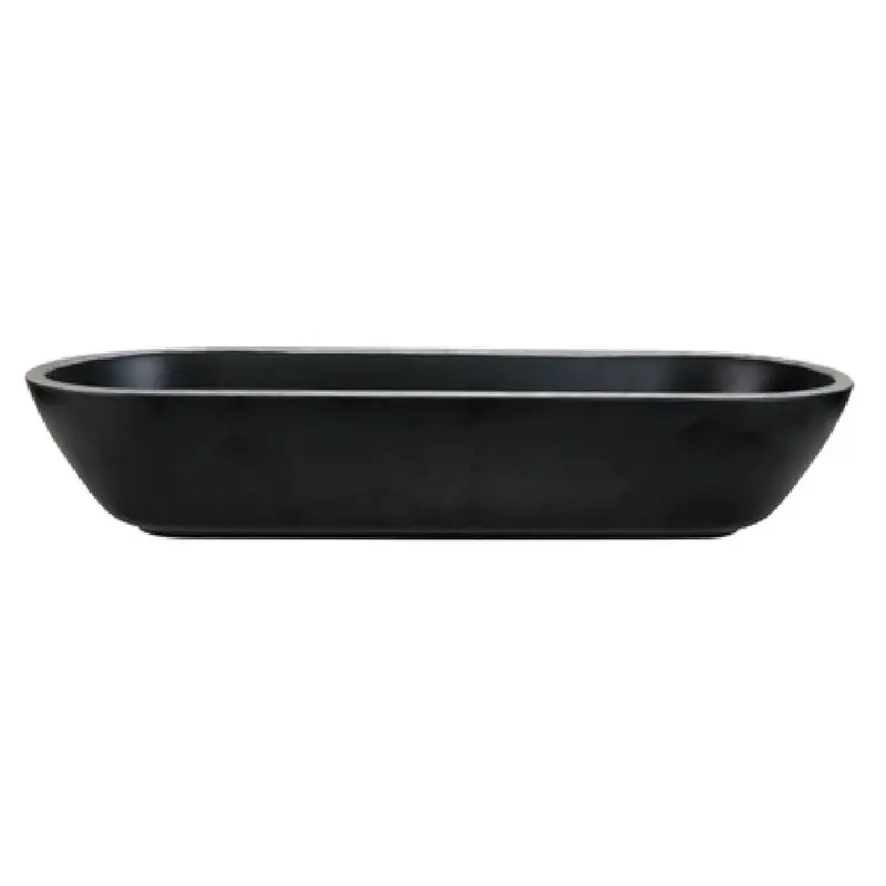 GET Enterprises B248152-SLVB 70 Oz Bowl Oval Black with Silver Rim Melamine