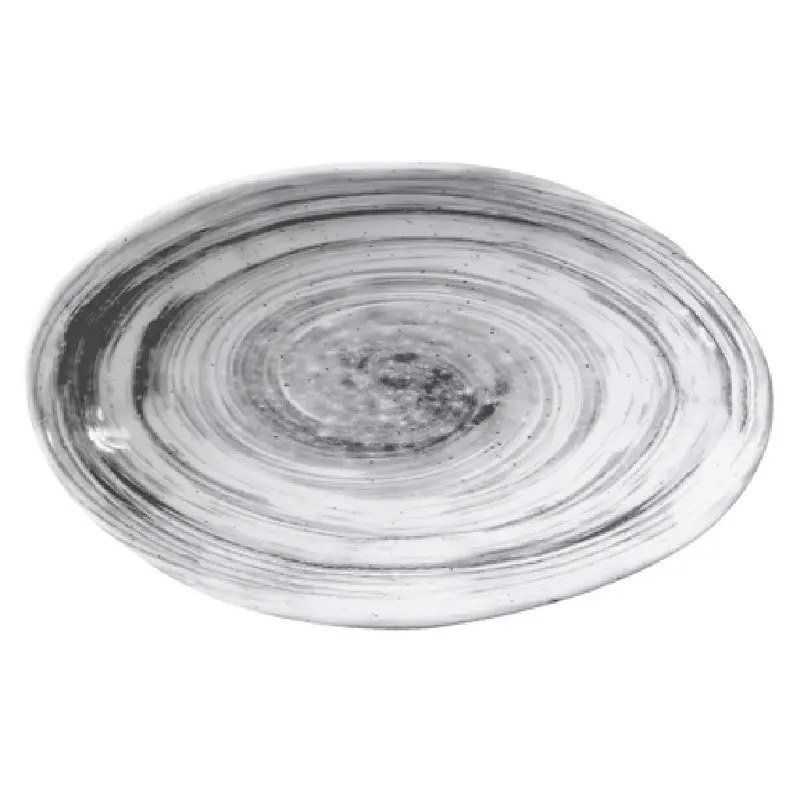 GET Enterprises D751OV-BD 9 Oz Deep Oval Plate Black Melamine 7-3/4 to 5-5/8 Inch