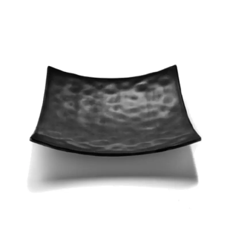 GET Enterprises JW10SQRF-B 9-3/4 Inch Coupe Plate with Shallow Design Black Melamine