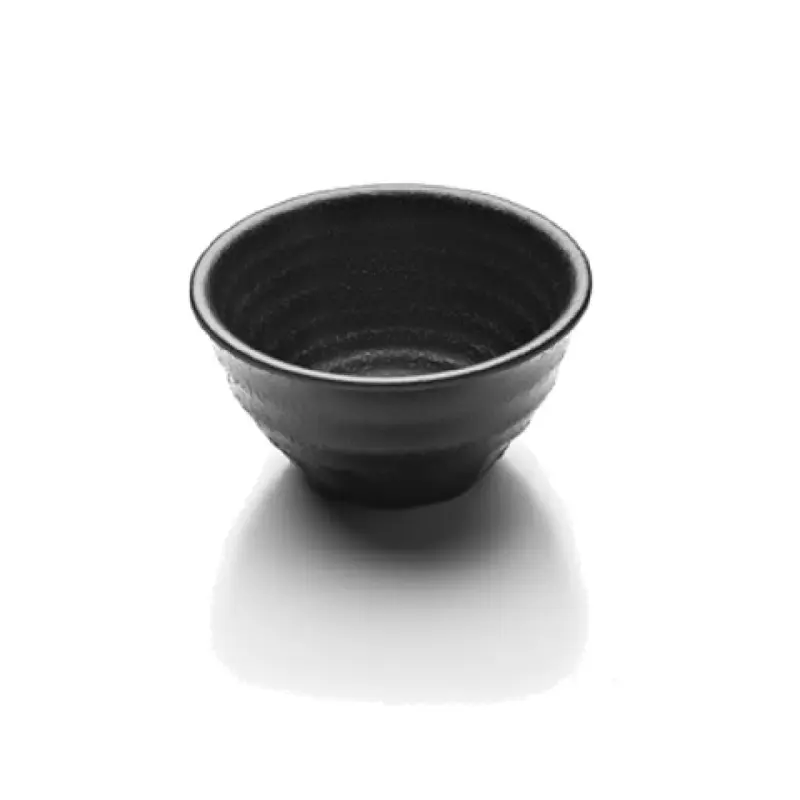 GET Enterprises JWT61-B 4 Oz Bowl Black Melamine Round Break Chip Stain Scratch Resistant