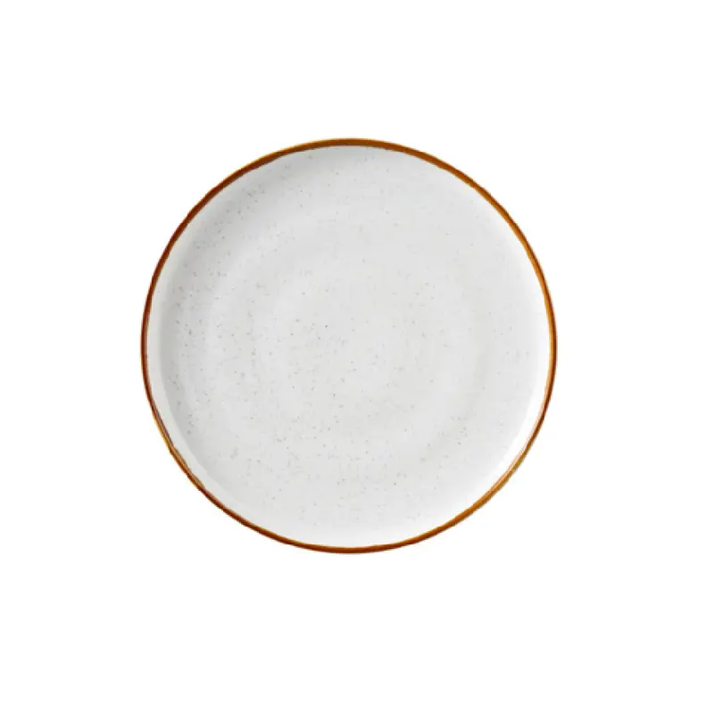 Yanco GL-109 9 Inch Round Plate with Up-Right Rim White China 24 Packs/Cases