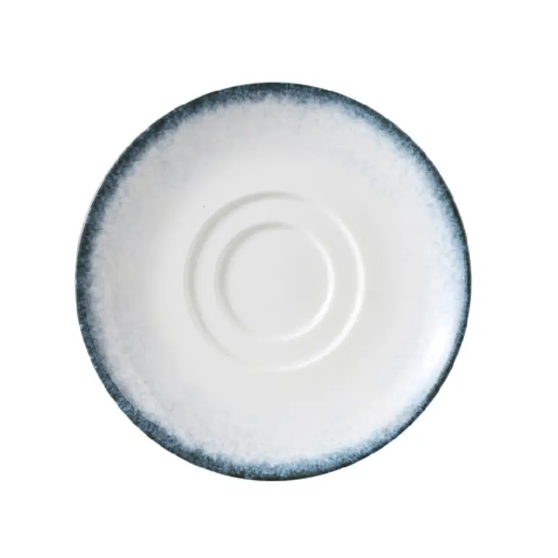 Yanco MR-002 6 Inch Diameter White and Blue Saucer China Dishwasher Safe 36 Packs