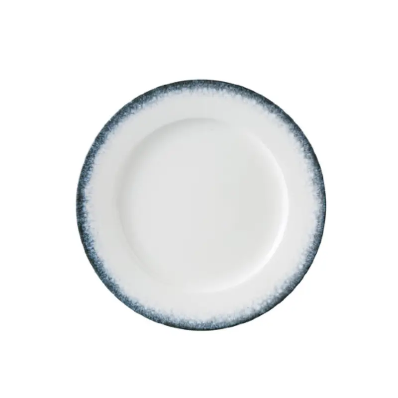 Yanco MR-109 9 1/4 Inch Diameter China Dinner Plate White and Blue 24 Packs