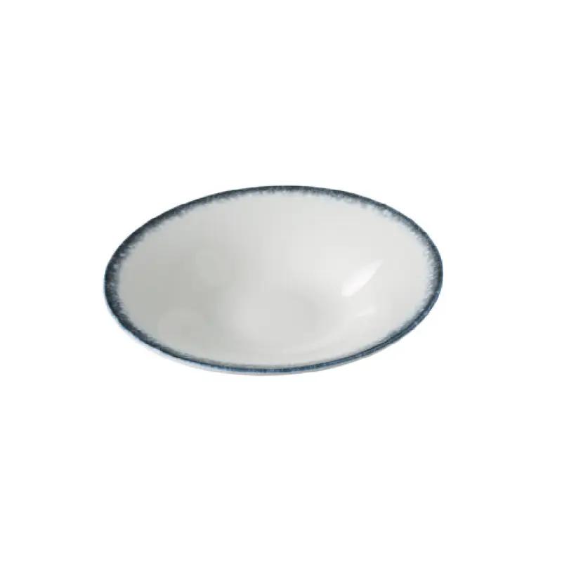 Yanco MR-409 9 Oz Mars Soup Plate Dishwasher Safe China White and Blue 24 Packs