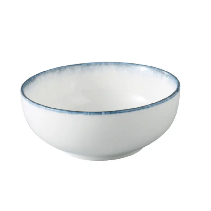 Yanco MR-506 22 Oz China Cereal Bowl 6 1/4 Inch Round White and Blue Case Packs