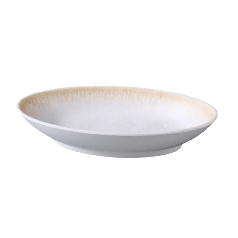 Yanco OP-812 12 Inch Two Tone Deep Oval Bowl 30 Oz Melamine Dishware Pack of 12