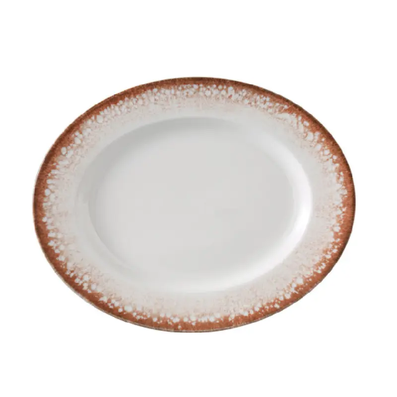Yanco PR-213 12 7/8 Inch Oval Plate China Dishwasher Microwave Safe Pack of 12