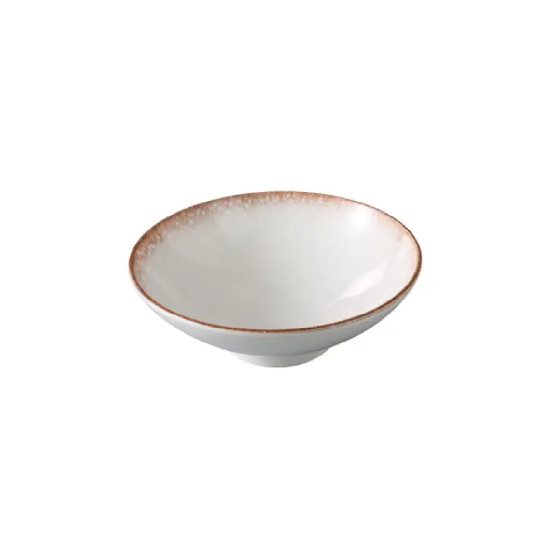 Yanco PR-507 23.5 Oz. Round Bowl White and Brown China with 24 Packs