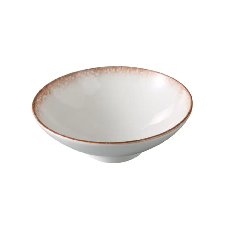 Yanco PR-509 50 Oz China Bowl White and Brown - Porto Bowl Packs of 12
