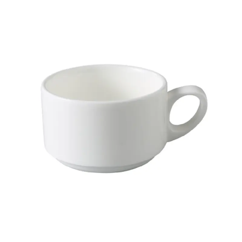 Yanco VS-001 8 Oz Dishwasher Safe Stackable White Cups China Pack of 3 Dozen