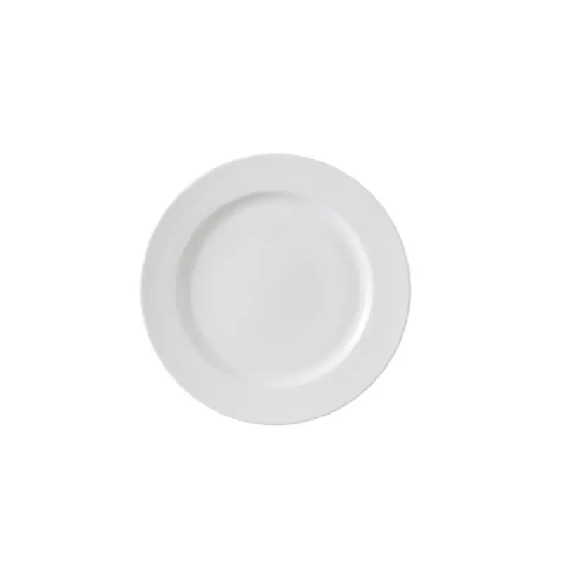 Yanco VS-106 6 1/2 Inch Round Plate White Glazed China Dishwasher Safe