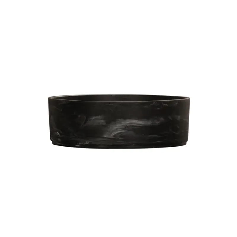 Cal-Mil 23738-10-124 10 Inch Diameter Round Bowl with Black Marble Resin