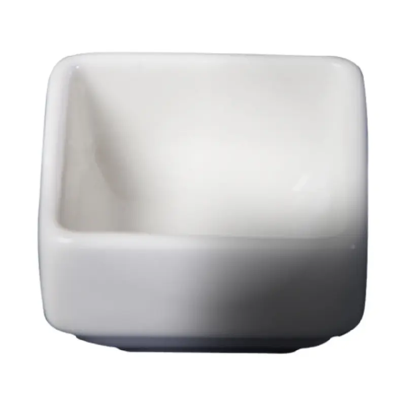 Cameo China 710-500 2 Oz Dish Small Square White Ceramic - 8 Dozen Cases