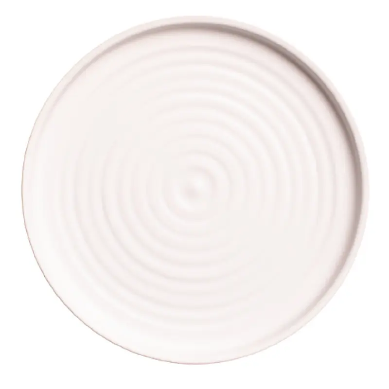Vertex China E-D6-C 6-1/4 Inch Round Plate with Subtle Embossing Matte White