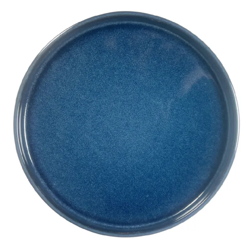 Vertex China ES-D8-B 9 Inch Round Plate Oceanic Blue Rolled Edge Porcelain