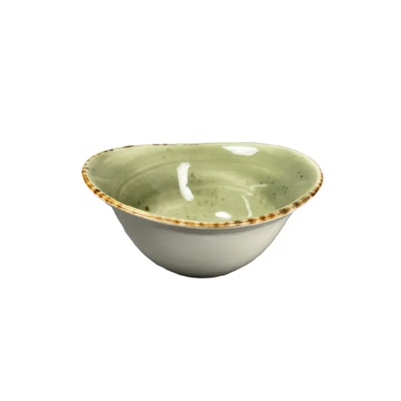 Vertex China LTJ-B60 6-1/4 Inch Flare Bowl Hand Painted Terra Jade