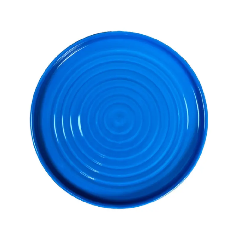 Vertex China E-D6-A 6-1/4 Inch Diameter Round Plate Azure Polished Foot 36 Packs