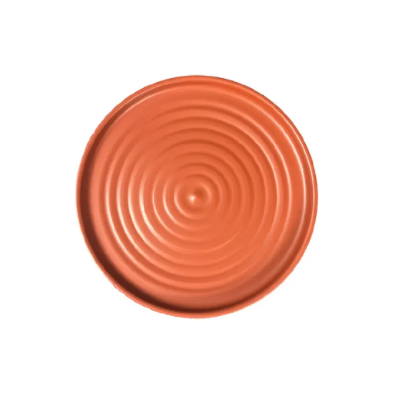 Vertex China E-D8-TC 9 Inch Diameter Round Plate Polished Foot Terra Cotta