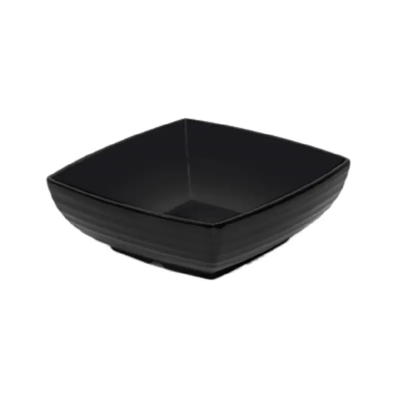 GET Enterprises ML-67-BK 2-1/2 Quart Square Bowl with Rubber Feet Black Melamine