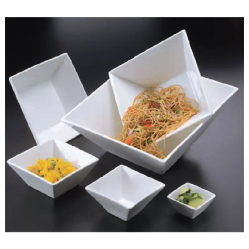 American Metalcraft SQB88 48 Oz Bowl Square Porcelain White with Prestige