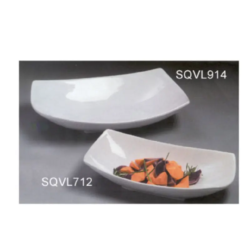 American Metalcraft SQVL712 12 Inch Squoval Bowl 37 Oz Ceramic White