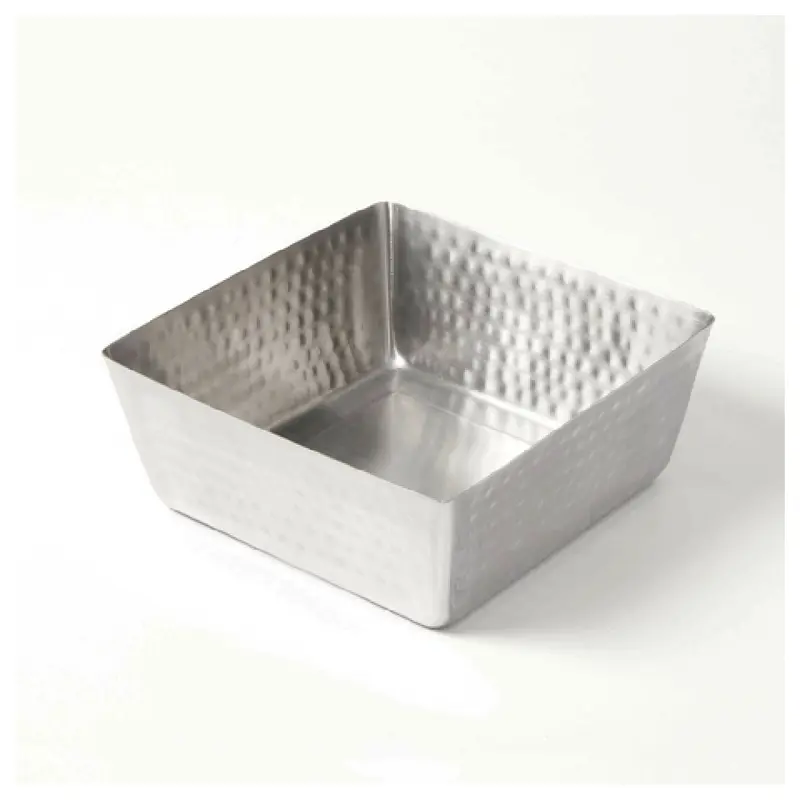 American Metalcraft SSQH94 146 Oz Square Bowl with Hammered Finish Stainless Steel