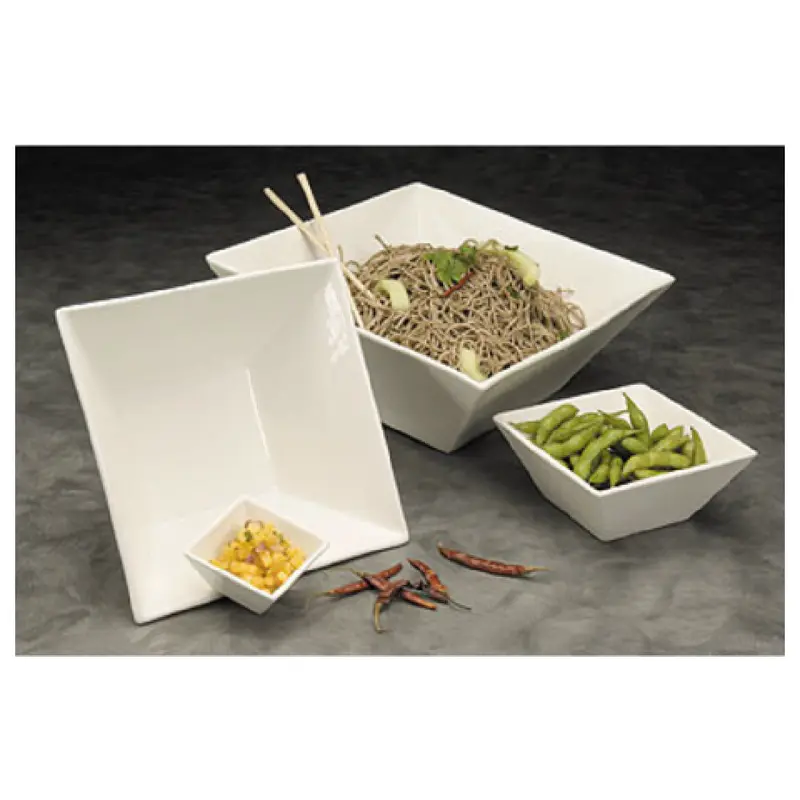 American Metalcraft WFB3 3 Oz Bowl Square White Porcelain Serving Dish