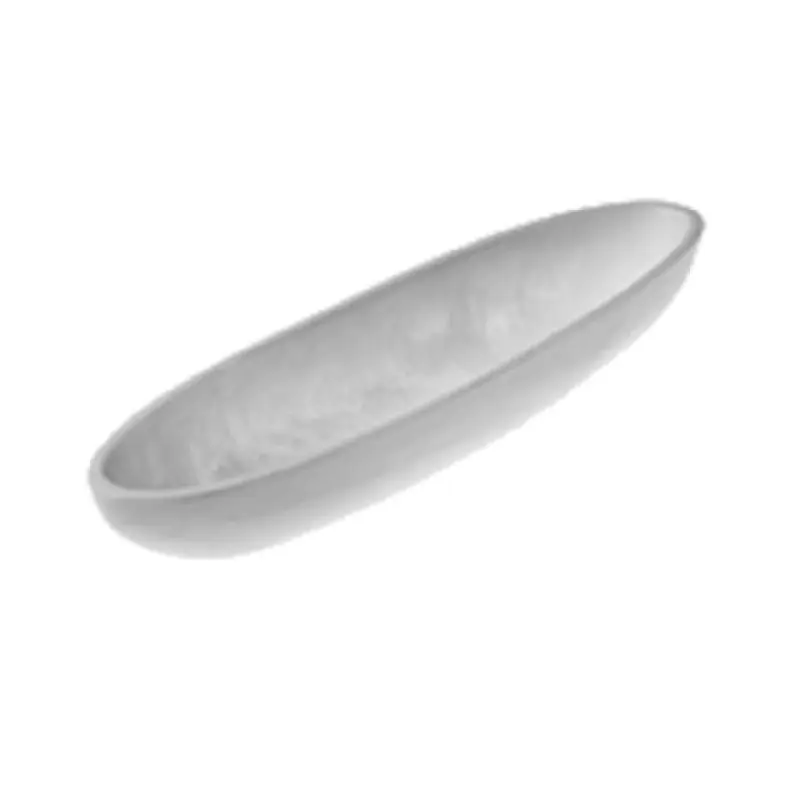 American Metalcraft WSMB17 47-1/2 Oz Oblong White Resin Boat Bowl with Swirl Finish