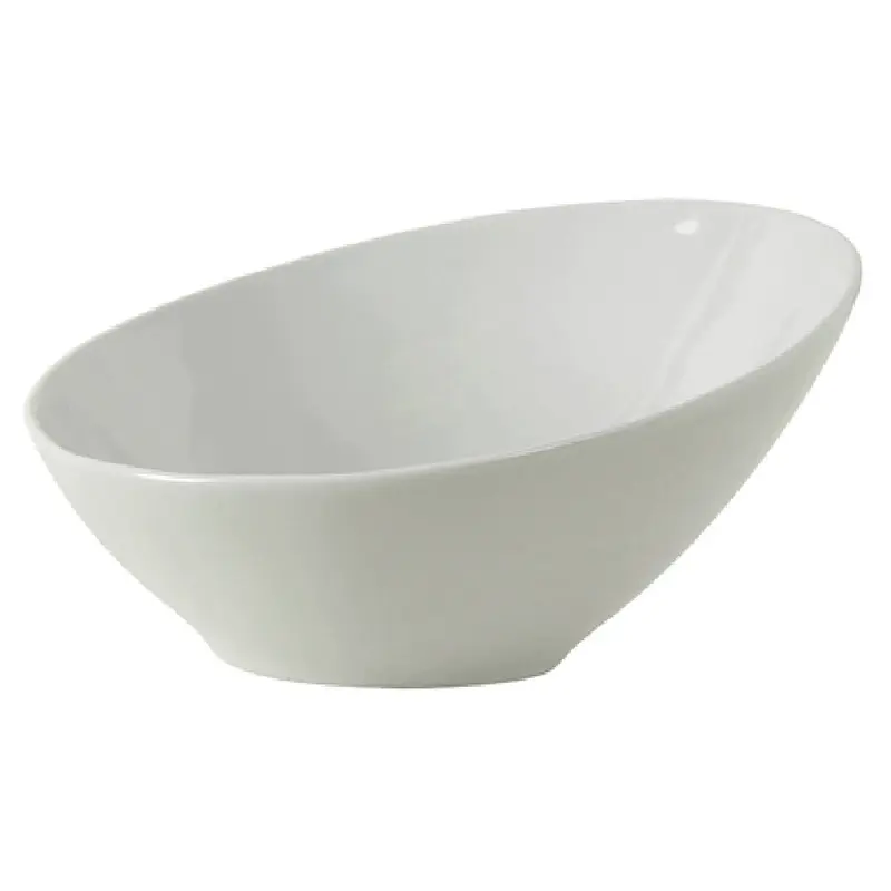 Tuxton BPB-220U 21 Oz Bowl Slanted Porcelain White Microwave and Dishwasher Safe