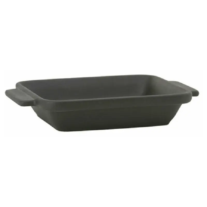 Tuxton DBS-070A 7 Oz Rectangular Side Dish with Lug Handles Ceramic Matte Black