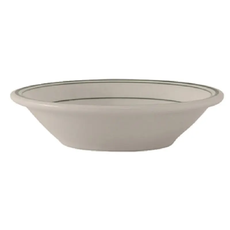 Tuxton TGB-011 4-3/4 Inch Diameter Fruit Dish 4-1/2 Oz. Ceramic Lead-Free with Green Band
