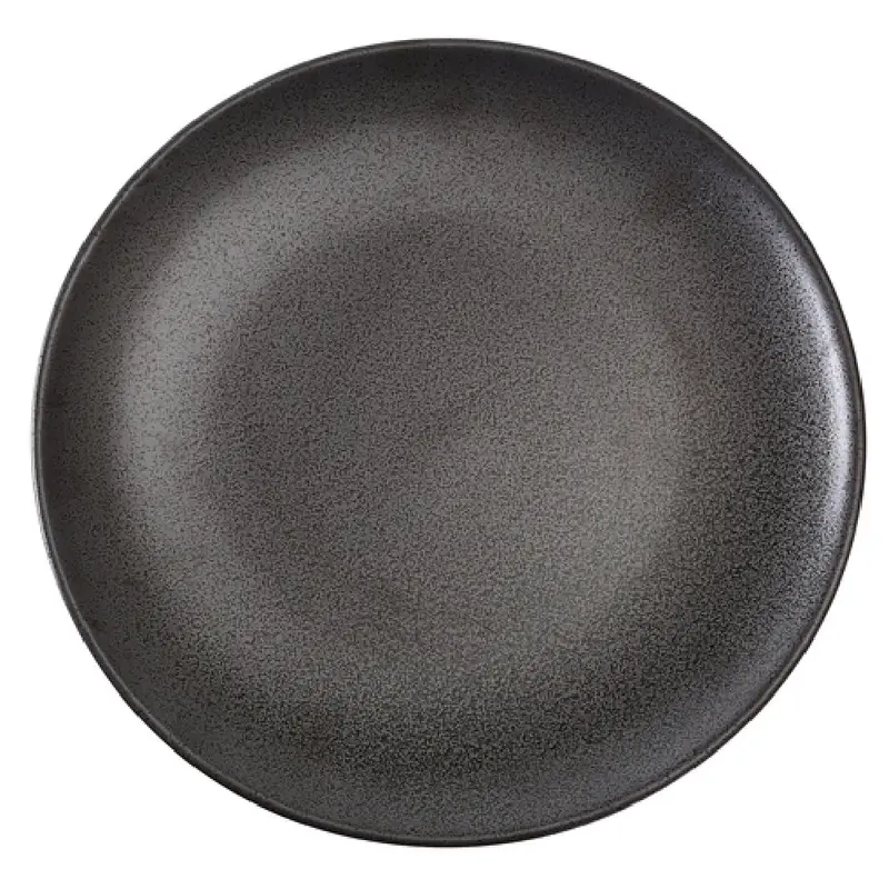 Yanco DB-110 10-1/2 Inch Diameter Round Coupe Plate Black Porcelain
