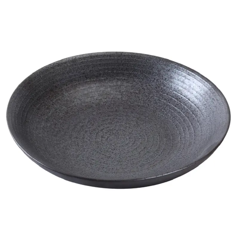 Yanco DB-608 20 Oz Diamond Black Round Salad Soup Bowl Porcelain 8 Inch